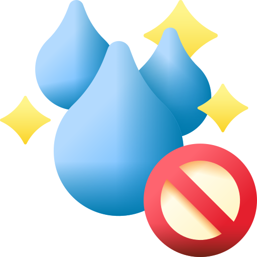 깨끗한 물이 없다 3D Color icon