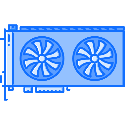 Video card Coloring Blue icon