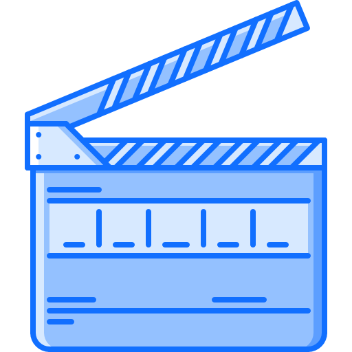 Clapperboard Coloring Blue icon