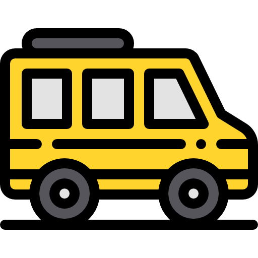 School bus Detailed Rounded Lineal color icon