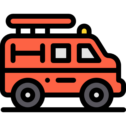 消防車 Detailed Rounded Lineal color icon