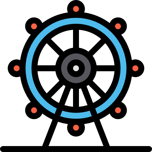 Big wheel Detailed Rounded Lineal color icon