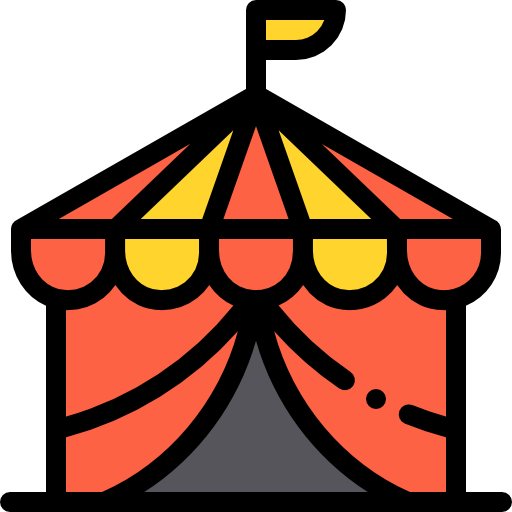 tenda da circo Detailed Rounded Lineal color icona