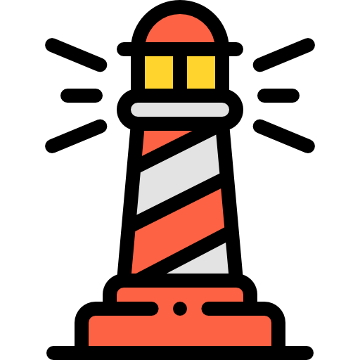 灯台 Detailed Rounded Lineal color icon
