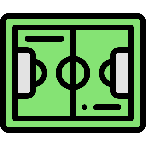 Football field Detailed Rounded Lineal color icon
