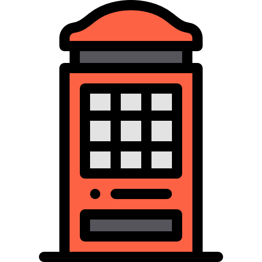 電話ボックス Detailed Rounded Lineal color icon
