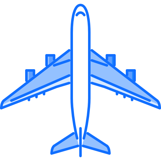 flugzeug Coloring Blue icon