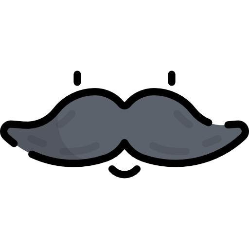 moustache Kawaii Lineal color Icône