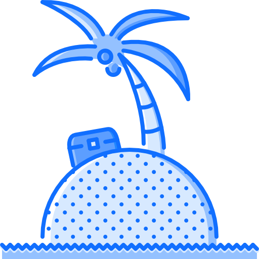 eiland Coloring Blue icoon