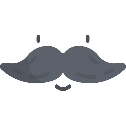 bigote Kawaii Flat icono