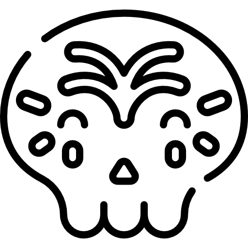 calavera mexicana Kawaii Lineal icono
