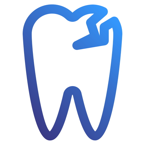Broken tooth Generic Gradient icon