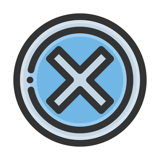 Cross button Generic Outline Color icon