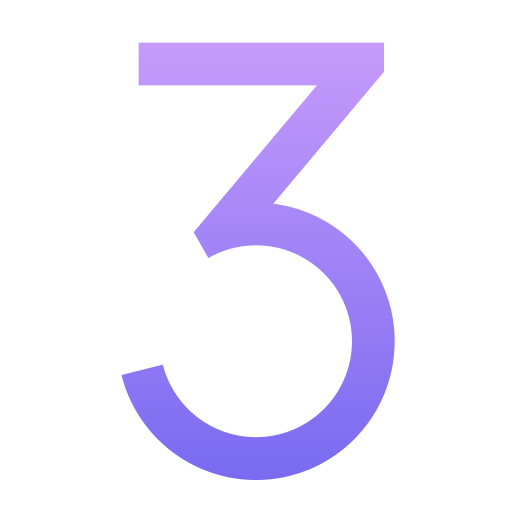 番号 3 Generic Gradient icon