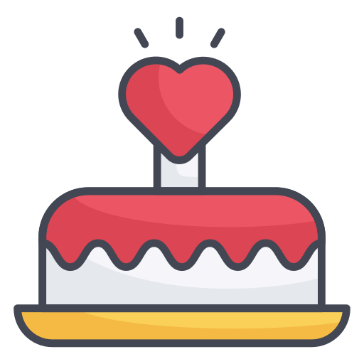gâteau coeur Generic Outline Color Icône