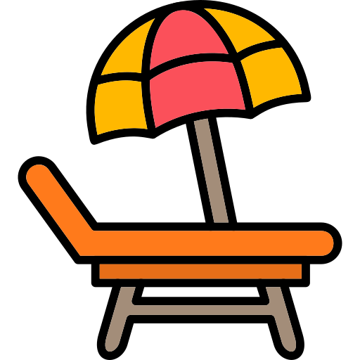 cadeira de praia Generic Outline Color Ícone
