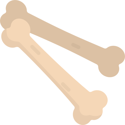huesos Kawaii Flat icono