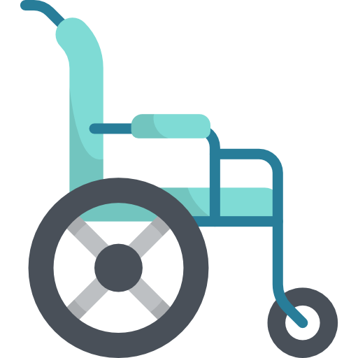 wózek inwalidzki Kawaii Flat ikona