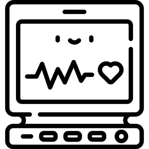 cardiograma Kawaii Lineal icono