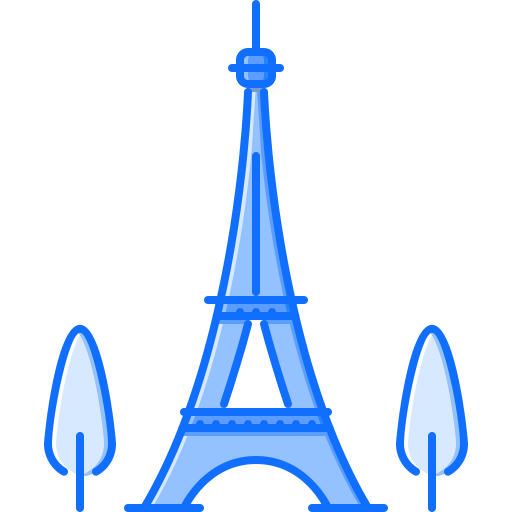 Eiffel tower Coloring Blue icon