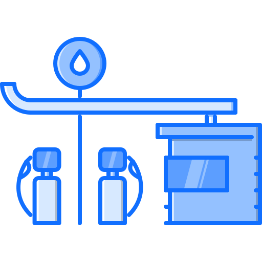 Gas station Coloring Blue icon