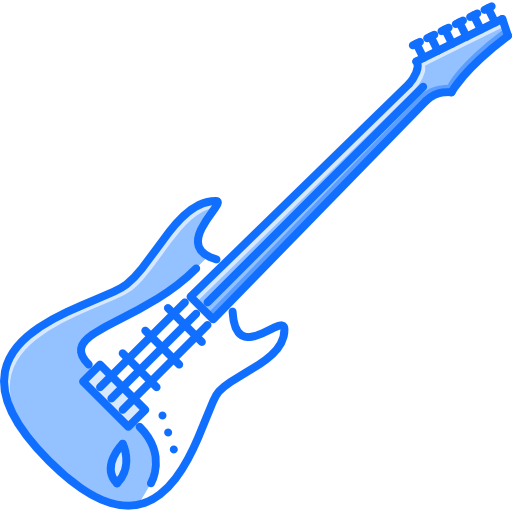 Electric guitar Coloring Blue icon
