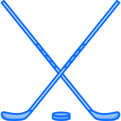 Hockey stick Coloring Blue icon