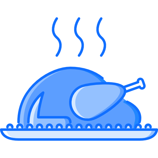 Roast chicken Coloring Blue icon
