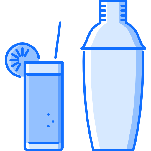 Cocktail shaker Coloring Blue icon