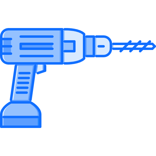 Drill tool Coloring Blue icon