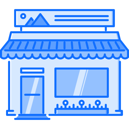 Shop Coloring Blue icon