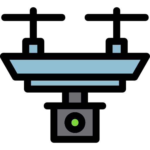 drone con cámara Generic Outline Color icono