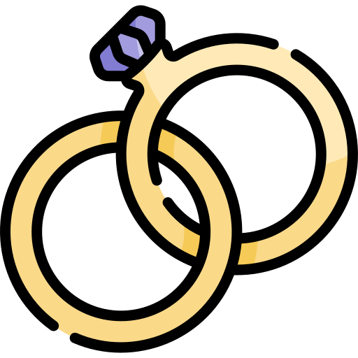 anneaux de mariage Kawaii Lineal color Icône