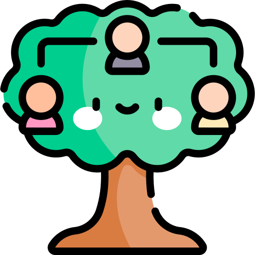 Family tree Kawaii Lineal color icon
