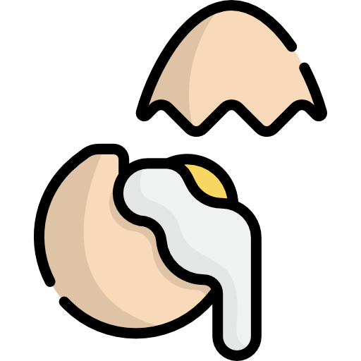 uovo Kawaii Lineal color icona