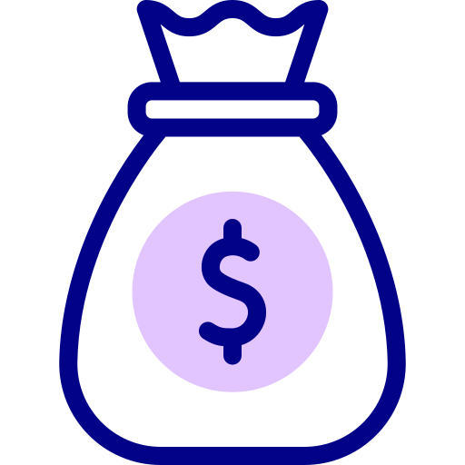torba z pieniędzmi Detailed Mixed Lineal color ikona