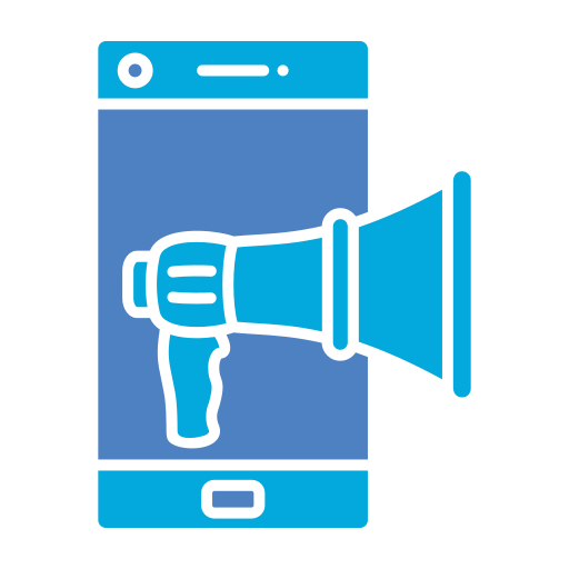 Мобильный маркетинг Generic Blue иконка