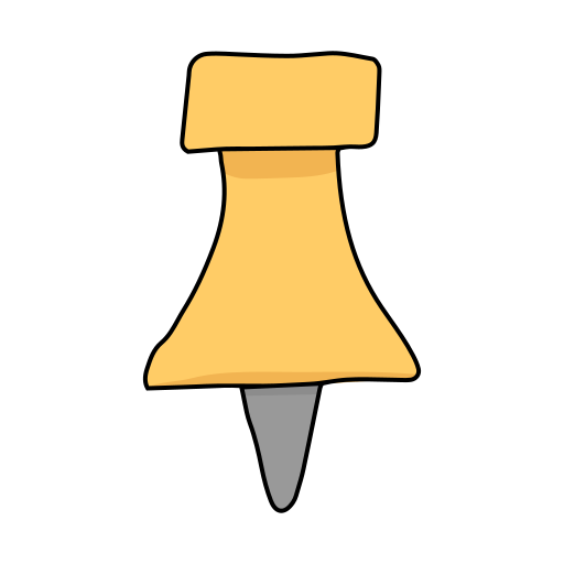 プッシュピン Generic Thin Outline Color icon