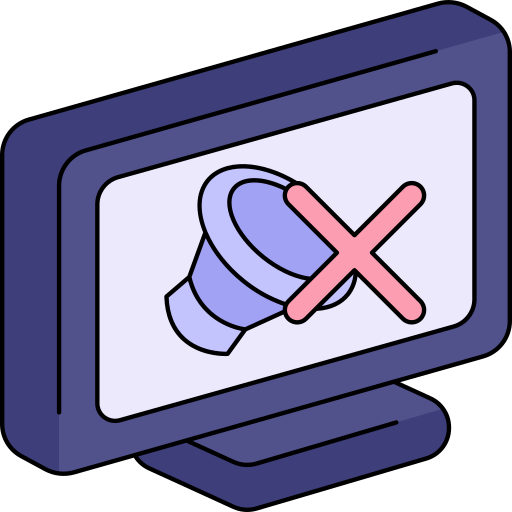 Mute Generic Thin Outline Color icon