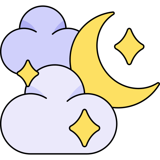 Moon Generic Thin Outline Color icon