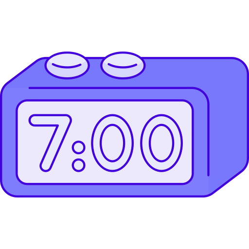 Digital alarm clock Generic Thin Outline Color icon
