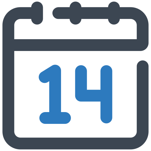 February 14 Generic Outline Color icon