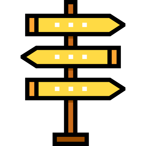 poste de señal Detailed Straight Lineal color icono