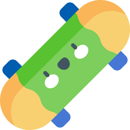 スケートボード Kawaii Flat icon