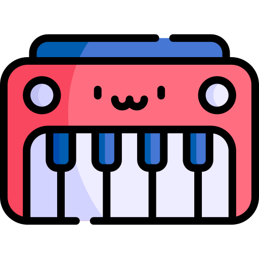 Piano Kawaii Lineal color icon