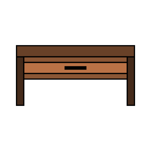 책상 Generic Outline Color icon