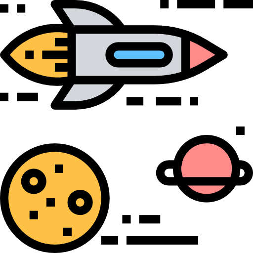 ruimteschip dDara Lineal Color icoon