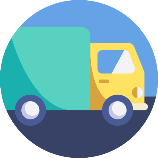 camión Detailed Flat Circular Flat icono