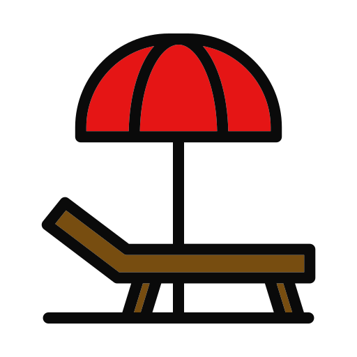 parasol słoneczny Generic Outline Color ikona