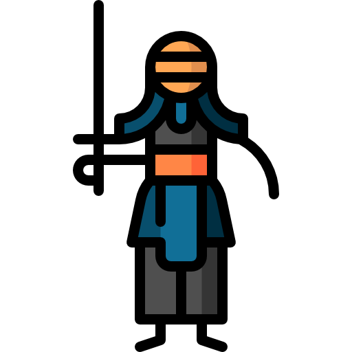 Kendo Puppet Characters Lineal Color icon